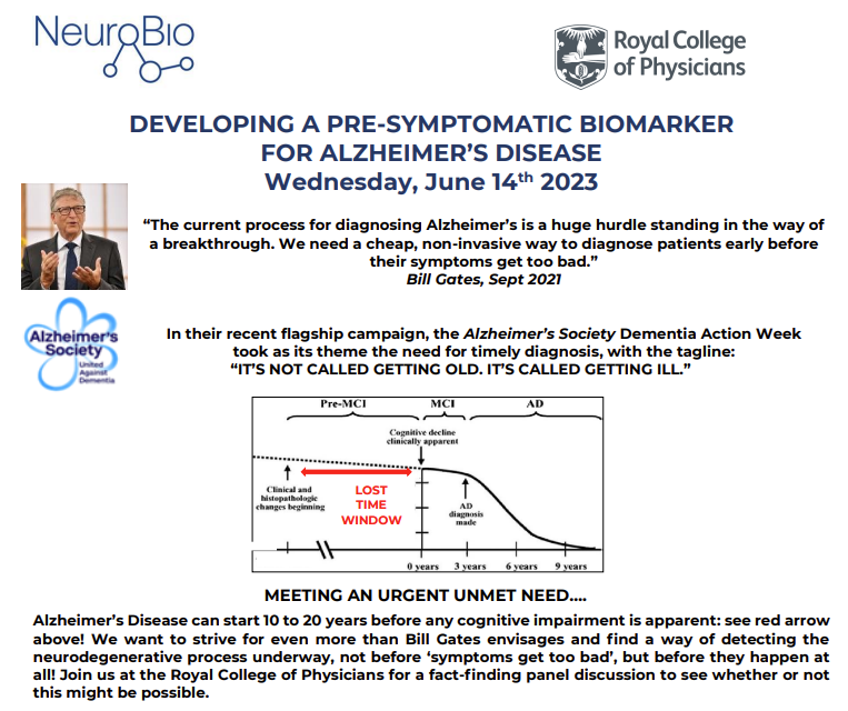 Developing a Pre-Symptomatic Biomarker for Alzheimer's Disease : A Panel Discussion